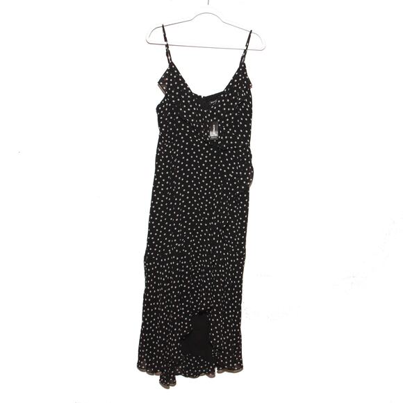 NEW Express Ruffle Bodice Hi-Lo Maxi Dress Size XL Polka Dot Runs small - Picture 1 of 7